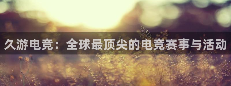 完美电竞世界平台：久游电竞：全球最顶尖的电竞赛事与活动